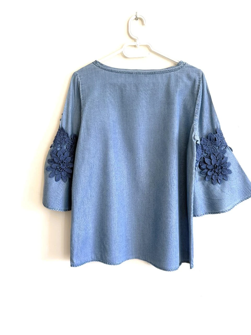 🌼 Blusa lyocell More & More – tamanho 36 – look jeans e mangas bordadas – photo 8